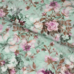 Bomuldsjersey i mint med blomster