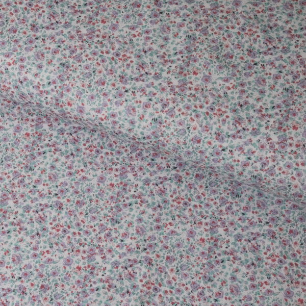 Jersey print i farven hvid med små blomster