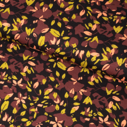 Viscose-jersey med abstrakte blade og blomster - sort