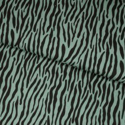 Fast viscose med sorte zebrastriber, der løber på langs, på grøn baggrund