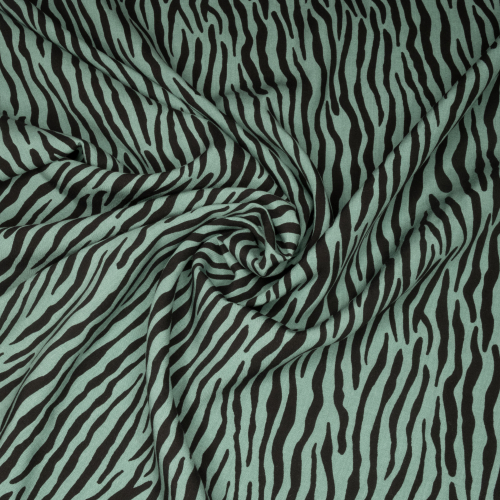 Fast viscose - grøn baggrund med sorte zebrastriber, der løber på langs