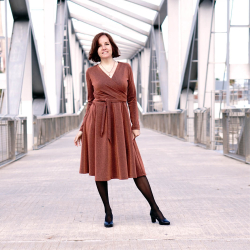 Wardrobe By Me: Wanda Wrap Dress i jersey med lange ærmer