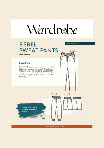 Wardrobe By Me: Rebel Sweat Pants and Shorts, str. 2XS-3XL