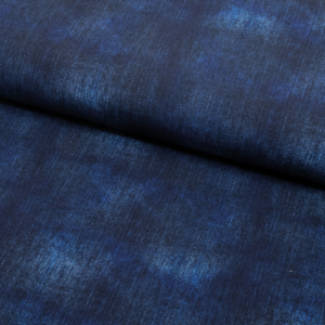 Bomuldsjersey med jeans-print - mørk blå