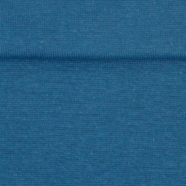 Økologisk rundstrikket rib i blue