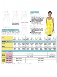Tilly And The Buttons: Skye Dress, måleskema og stofforbrug