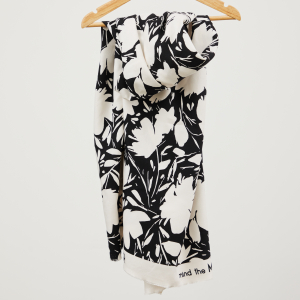 mind the MAKER, fast viscose-crepe, floral shade - creamy white