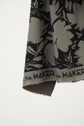 mind the MAKER, fast viscose-crepe, floral shade - calm grey