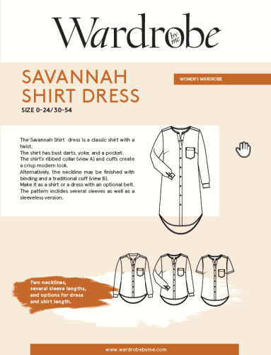 Wardrobe By Me: Savannah Shirt Dress i fastvævet stof til str. 30-54