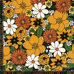 Bomuldsjersey med retroprint - orange