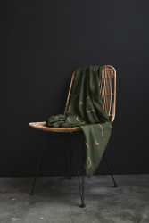 mind the MAKER, viscose-twill i Doodle Lines i khaki med beige streger