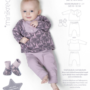 Babysæt med sko, str. 0-2 år, MiniKrea