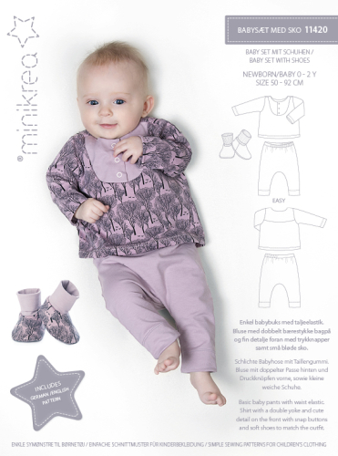 MiniKrea: Babysæt med sko, str. 0-2 år