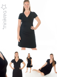 MiniKrea: Kjole med drapering, str. 34-50
