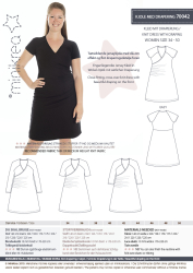 MiniKrea: Kjole med drapering, str. 34-50