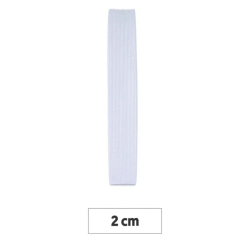 Hvid linningelastik - 2 cm bred
