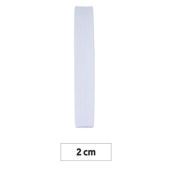 Hvid linningelastik - 2 cm bred