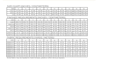 Størrelsesdiagram til kjolen