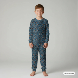 AI-genereret billede af dreng i nattøj med stoffet