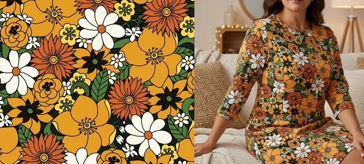 Bomuldsjersey med retroprint